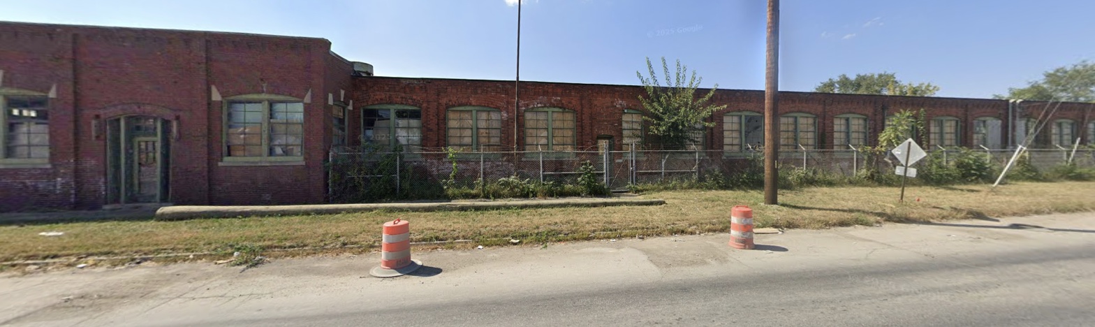 Street view of the brick building along South Harding Street